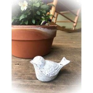 Lovely cast metal antique white bird